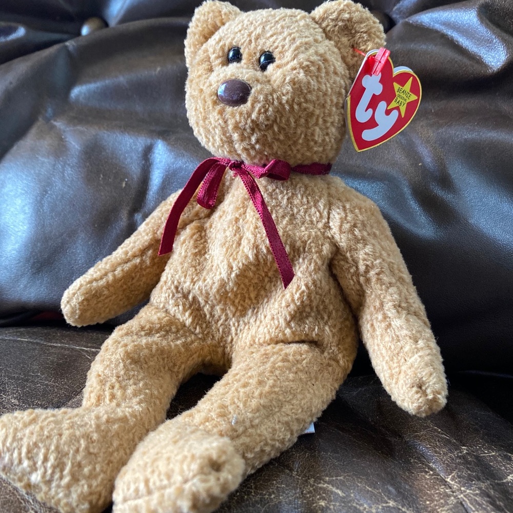 *rare* retired Curly Beanie Baby with Tag Errors!